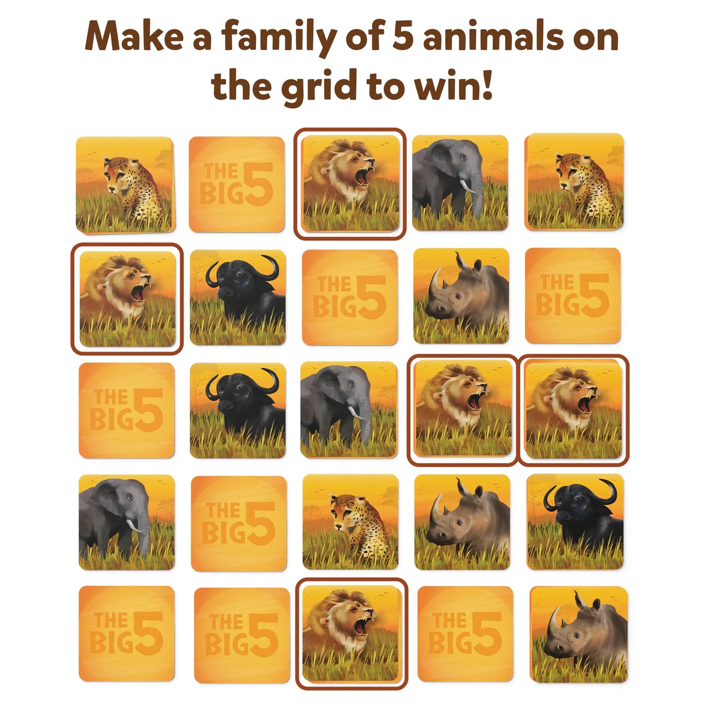Skillmatics Card Game - The Big 5, Animal Themed Game of Secret Identities & Strategic Card-Flipping, Family Friendly Game, Gift
