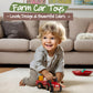 WoodenEdu Wooden Tractor Toy - Red Hand Push Car for Toddlers 1-3 Years, Baby Vehicle for Boys & Girls, Fun Educational Play.