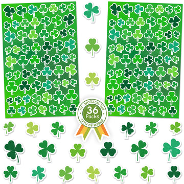 Linaye St Patricks Day Stickers Labels Bulk, 2200Pcs Shamrock Stickers For Kids Adults, 36 Sheets St. Patricks Day Stickers Labe