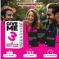 SAVANA Give Me 3 Card Game - Fast Paced Adult Party Game for 2+ Players, Standard Size, Cardboard, White/Black/Pink, Model GM3-US-01