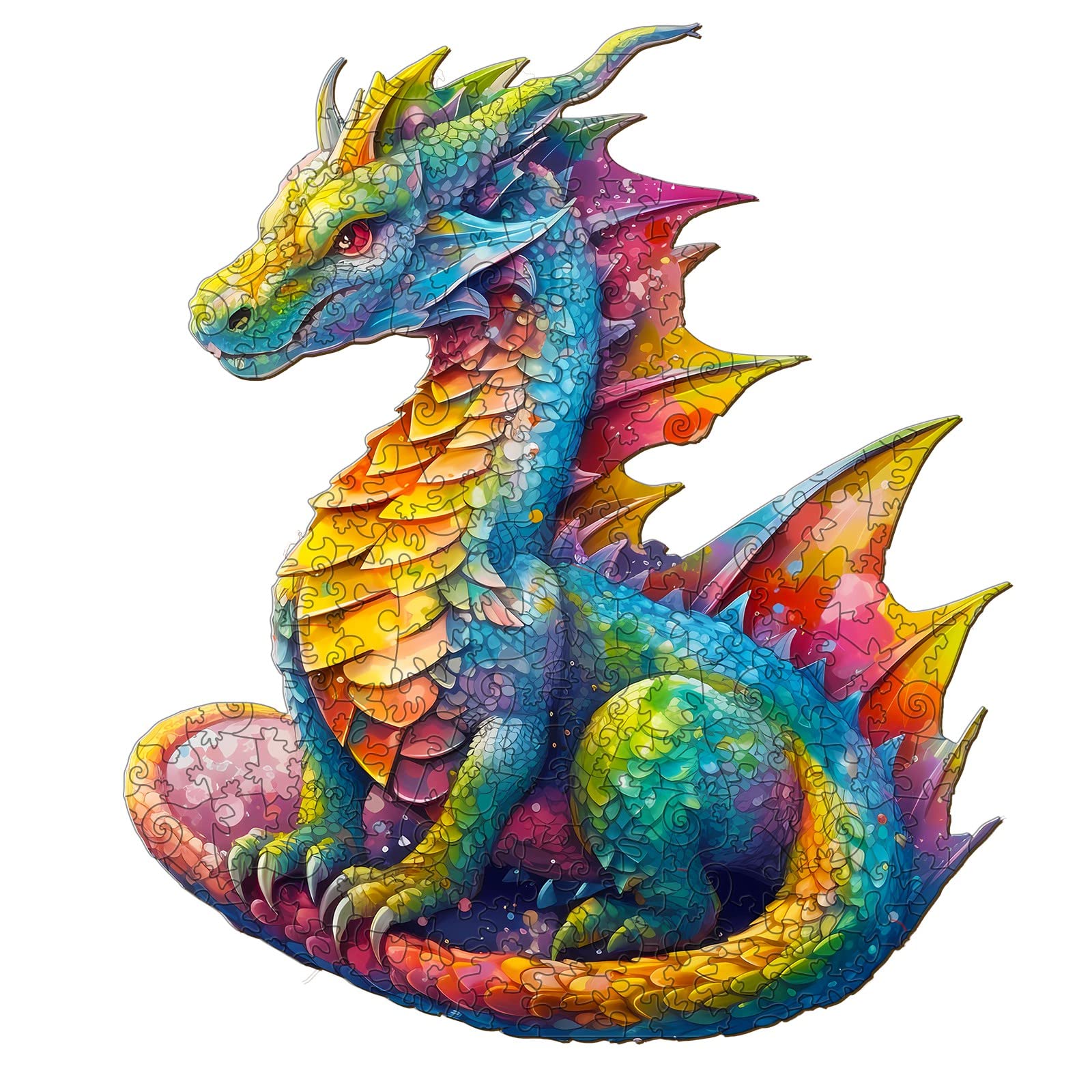 Jigfoxy Wooden Puzzles for mature-themeds  Dragon Wood Puzzles mature-themed  Unique Animal Shape Wooden Jigsaw Puzzles  Birthday Gifts for Puzzles Lovers (XL-21.7 * 18.6in-560pcs)