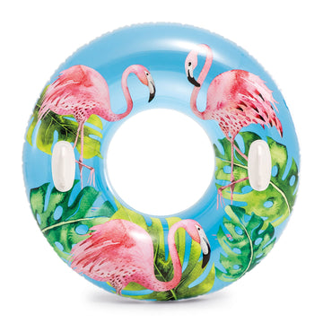 Intex 58263Ep Groovy Color Inflatable Tropical Flower Transparent Tube Raft
