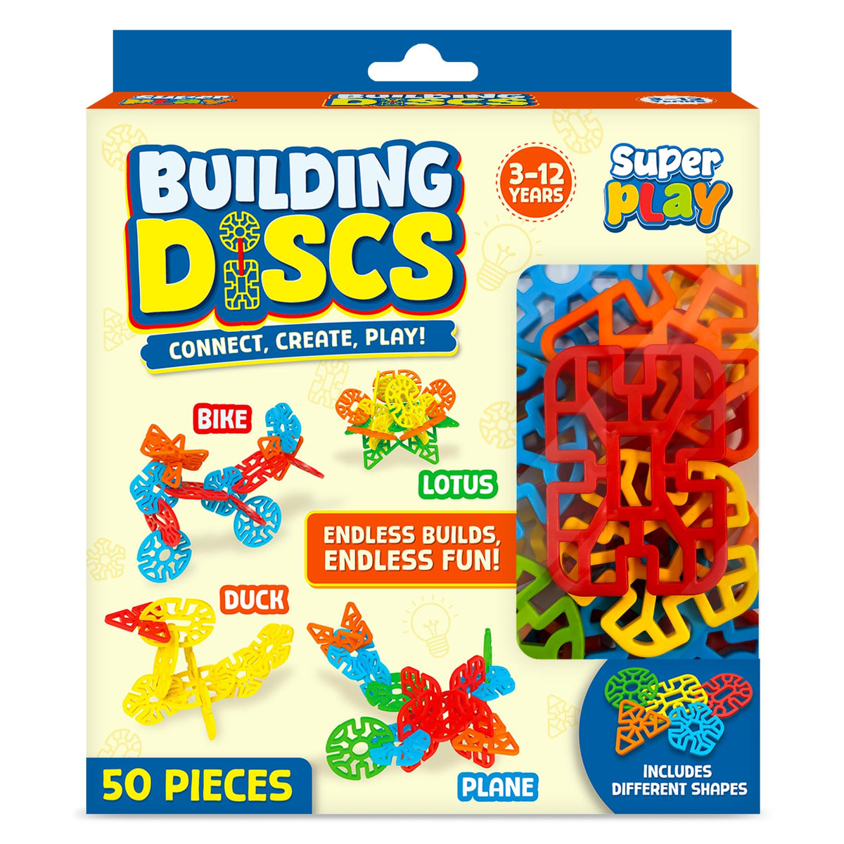 Superplay Building Discs  50 Colourful Interlocking Discs