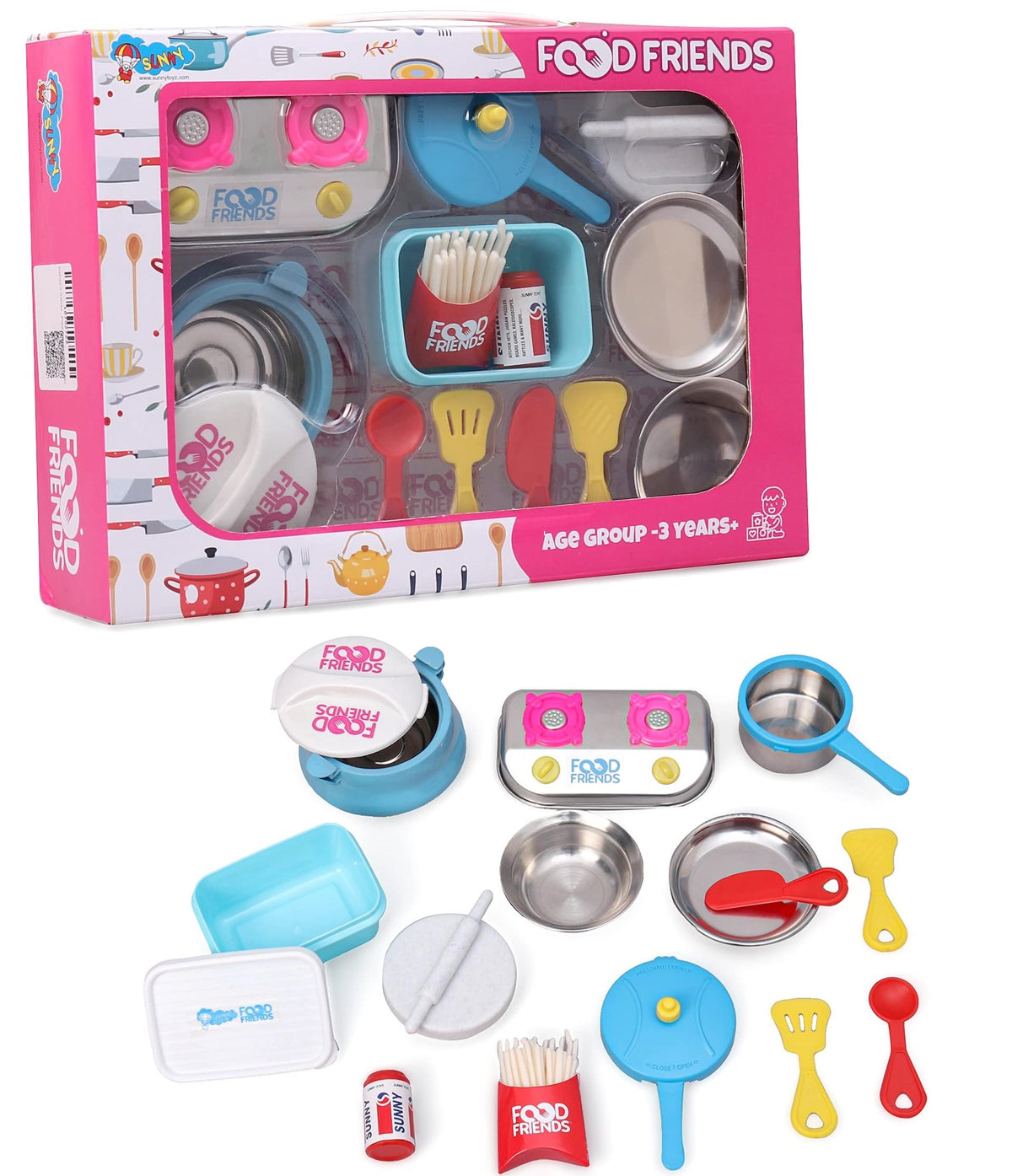 FunBlast Kitchen Set for Kids  Stainless Steel Kitchen Set Toys, Role Play Toys for Girls Kids, Boys, Pretend Play Toys for Gir