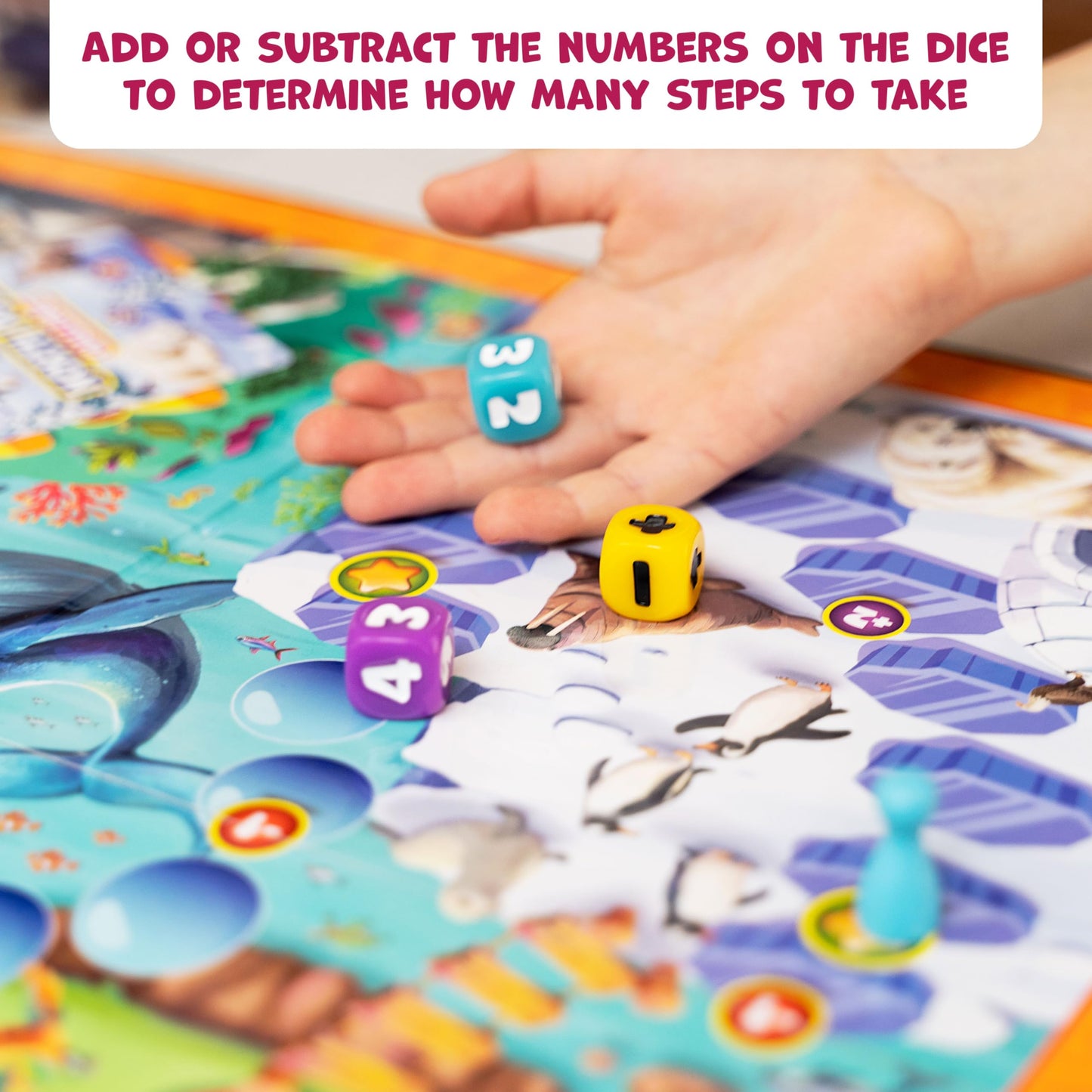 Number Hunter - Fun Kid Math Board Game For Learning Addition & Subtraction - Educational Indoor Game For Family Night, Preschoo