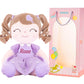 Gloveleya Personalized Curly Doll With Your Name - Cute Custom Light Purple Soft Plush Doll For Girls Plush Doll Customized Gifts