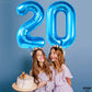 Giant Blue 0 Number Balloons - 40 Inch | 0 Digit Balloon For Ocean Theme | Blue 0 Balloon For Ocean Theme Birthday Party Supplies | Mylar Blue Number 0 Balloon | Blue Mermaid Birthday Decorations