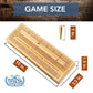 We Games 3 Player Wooden Cribbage Set - Easy Grip Pegs And 2 Decks Of Cards Inside Of Board - Natural Wood