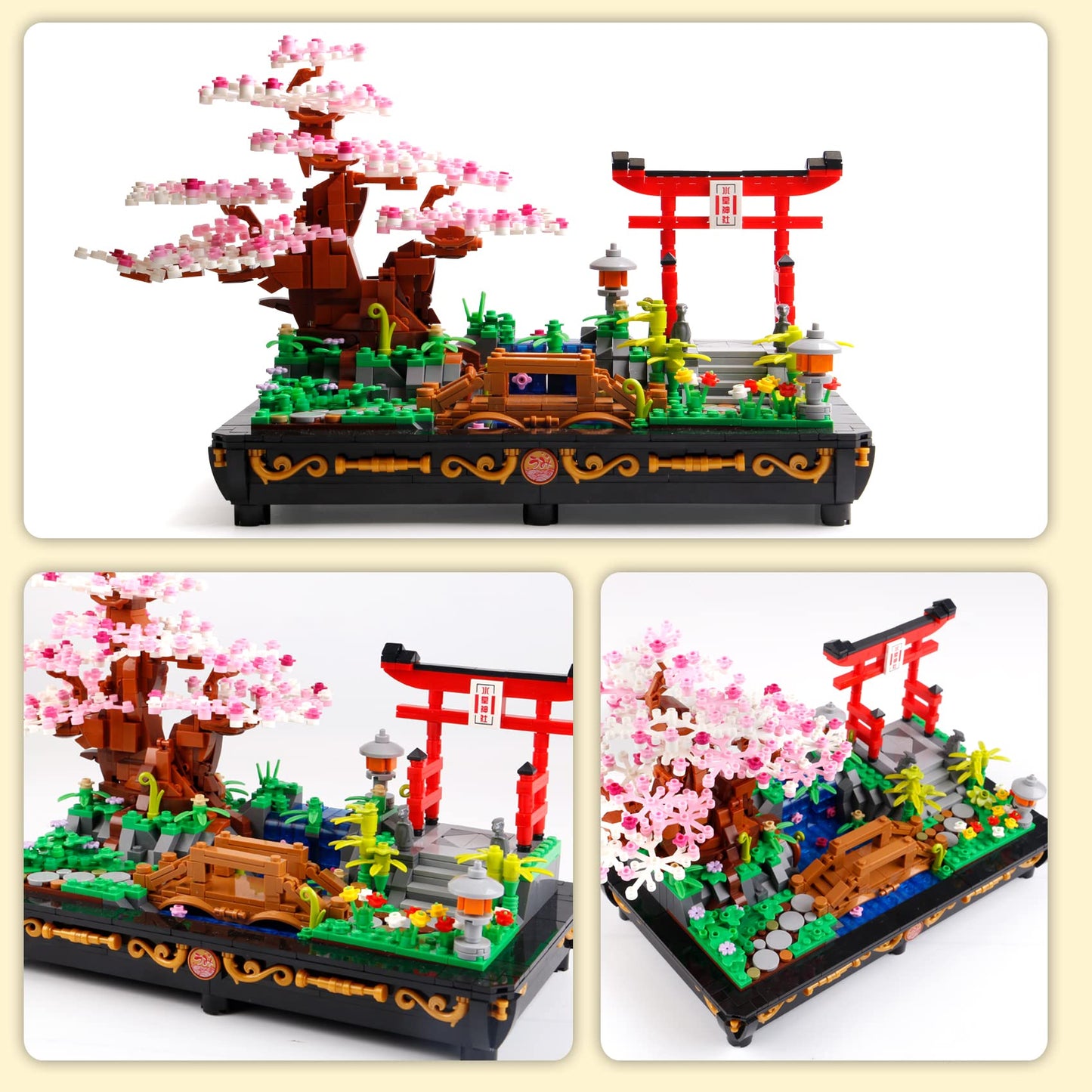 B&LHCX Cherry Blossom Bonsai Tree Building Set, 1286 PCS, Large, ABS Material, Japanese Style, Perfect Gift for Kids and Adults