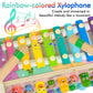 Amtreen 6-In-1 Wooden Montessori Toys For 1 Year Old, Whack-A-Mole Game | Play The Xylophone | Frog Clock | Carrot Harvest Game | Spinning Gear, Toddler Toys Aged 1-4, Baby Toy Gift For Early Learning