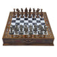 15 Handmade Chess Set With British Army Metal Chess Pieces, Luxury Storage Chess Board, For All Ages, Ideal For Father, (Walnut)