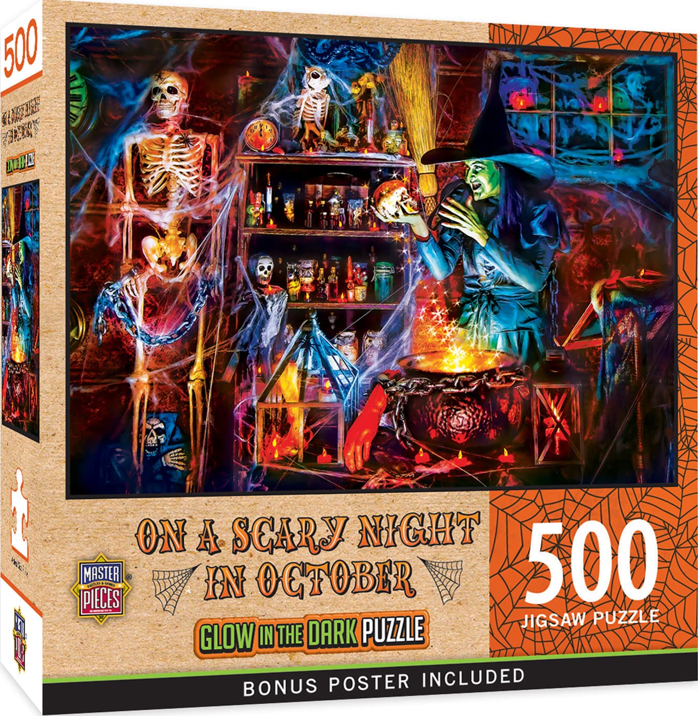 Baby Fanatics MasterPieces 500 Piece Glow in The Dark Halloween Jigsaw Puzzle - A Dark Brew - 15x21