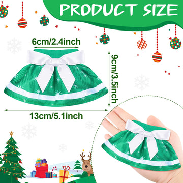 6 Pieces Santa Clothing Elf Dance Skirt Set Christmas Elf Skirts For Christmas Doll Holiday Decorations (Not Include Doll)(Cute Style)