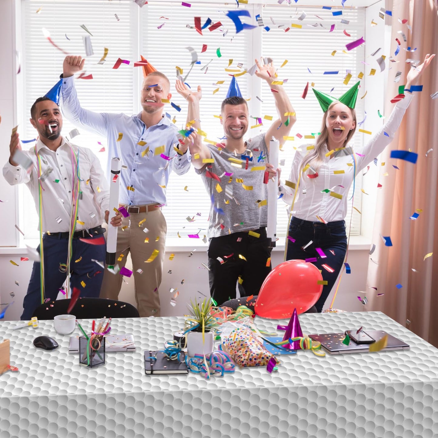 Mixweer Golf Plastic Tablecloth Golf Party Disposable Table Cover Golf Pattern Party Supplies Plastic Golf Theme Table Cover Rec