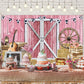 Western Cowgirl Banner Cowgirl Party Decoration Backdrop Pink Western Rustic Wooden House Barn Photography Background For Birthd