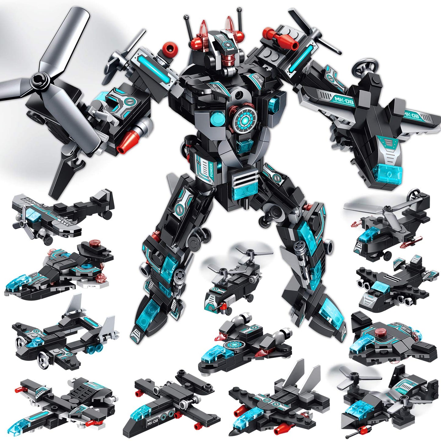 LUKAT Robot Building Toys for Boys Age 6 7 8 9 10 11 Year Old, 577 PCS STEM Toy Kit, 25-in-1 Building Bricks Educational Constru
