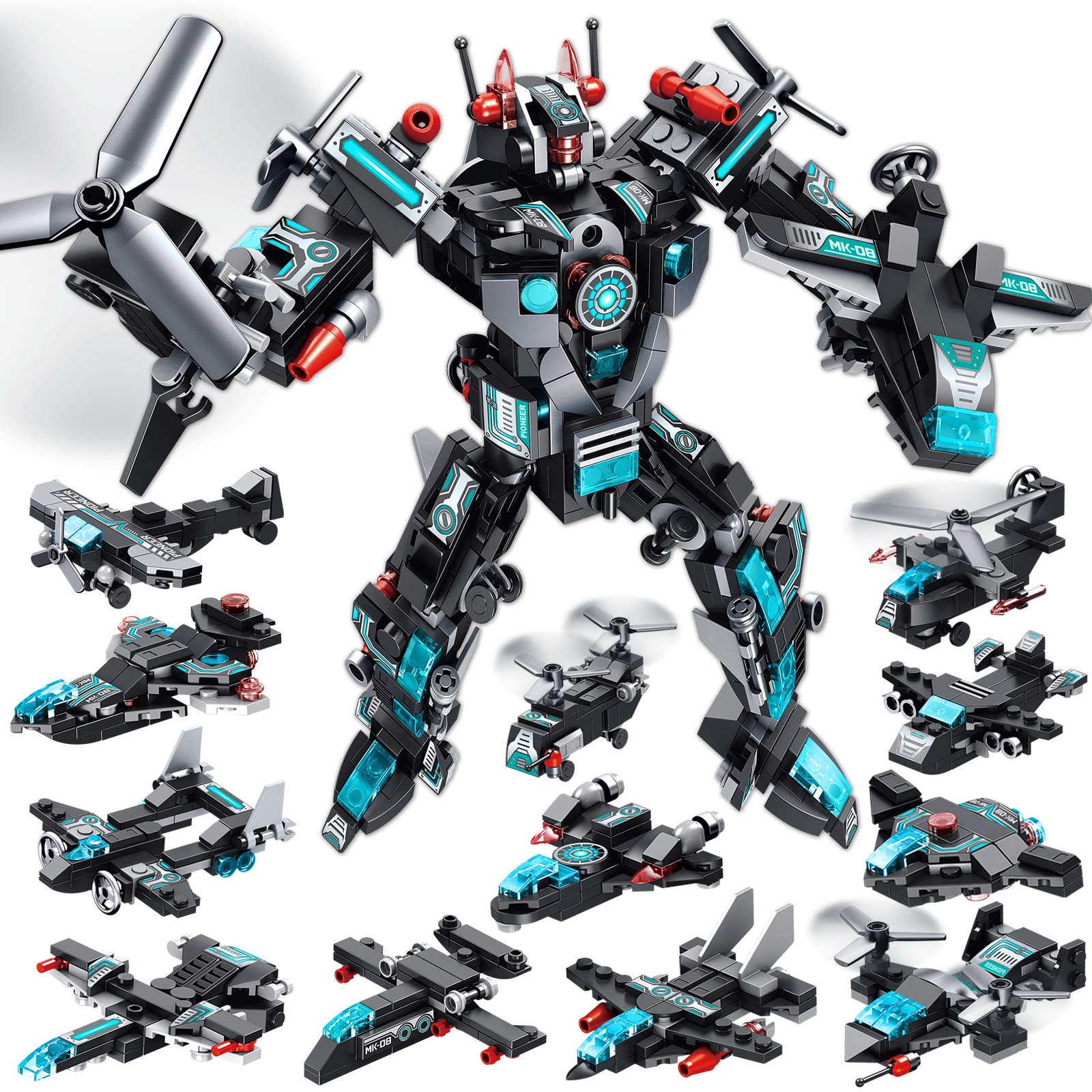 LUKAT Robot Building Toys for Boys Age 6 7 8 9 10 11 Year Old, 577 PCS STEM Toy Kit, 25-in-1 Building Bricks Educational Constru
