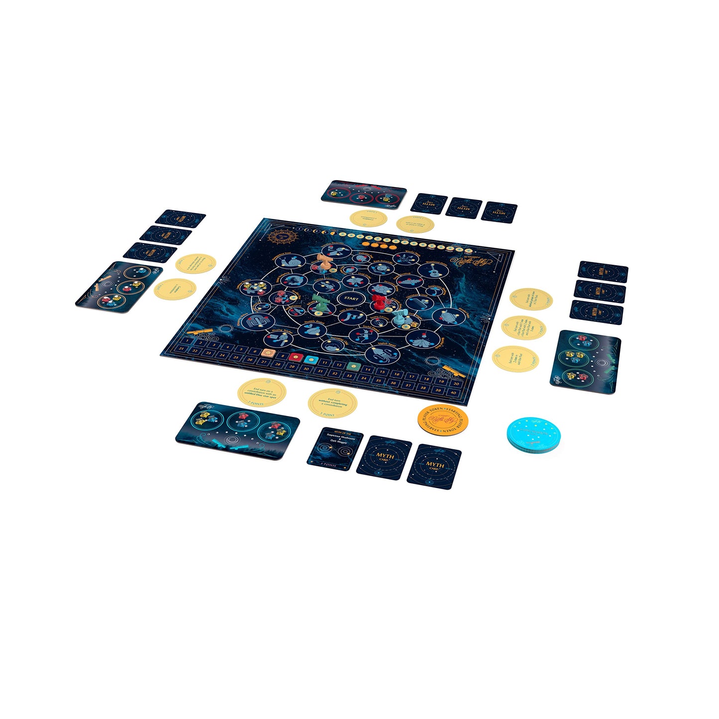Buffalo Games Starry Night Sky Game - Competitive Sky Mapping - Cardboard - Model 414 - Goal Track Oriented Point System