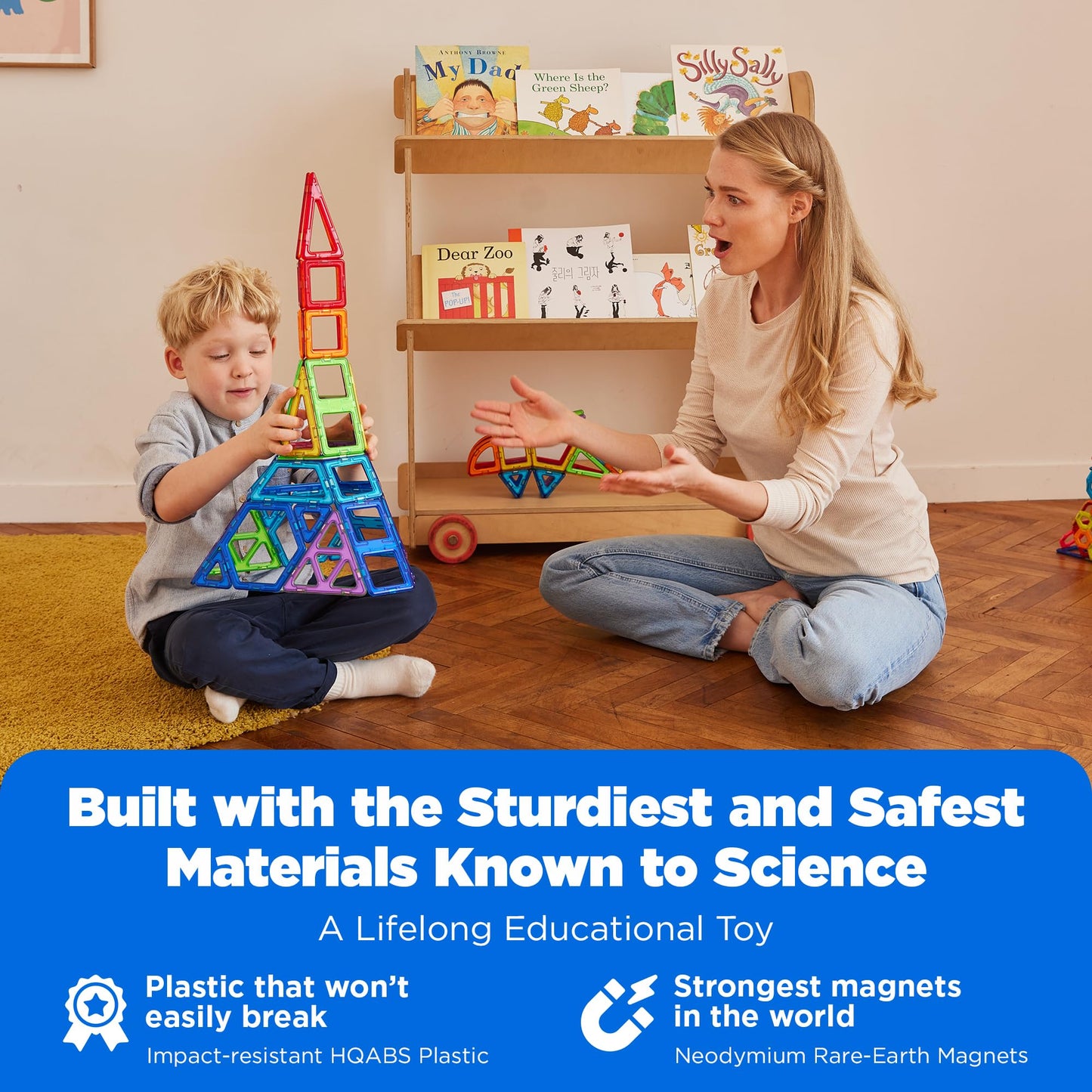 Magformers Rectangle 12 Pieces Rainbow Colors, Educational Magnetic Geometric Shapes Tiles Building Stem Toy Set Ages 3+