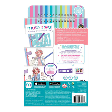 Make It Real - Fashion Design Sketchbook: Pretty Kitty. Cat Inspired Fashion Design Coloring Book for Girls. Includes Sketchbook