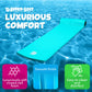 TRC Recreation Splash 1.25 Inch Thick Foam Swimming Pool Float Mat Large mature-themed Lounger with Built-in Roll Pillow  Tropical Teal