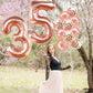 KatchOn Rose Gold 35 Balloon Numbers - 40 Inch Mylar Balloons for 35th Birthday Decorations