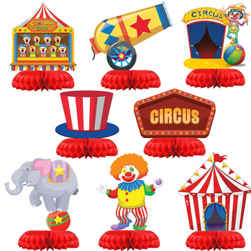 Hapibidesign Carnival Circus Party Decorations - Honeycomb Centerpieces For Circus Birthday Decor - Carnival Circus Table Decora