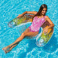 Poolcandy Sun Chair Water Raft, Multiple Chair Styles (Rainbow Haze + Glitter Sun Chair Pool Float)
