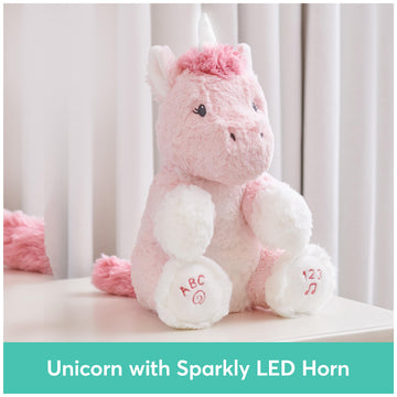 Gund Baby Alora The Unicorn Animated Plush, Singing Stuffed Animal Sensory Toy, Sings Abc Song And 123 Counting Song, Pink, 11