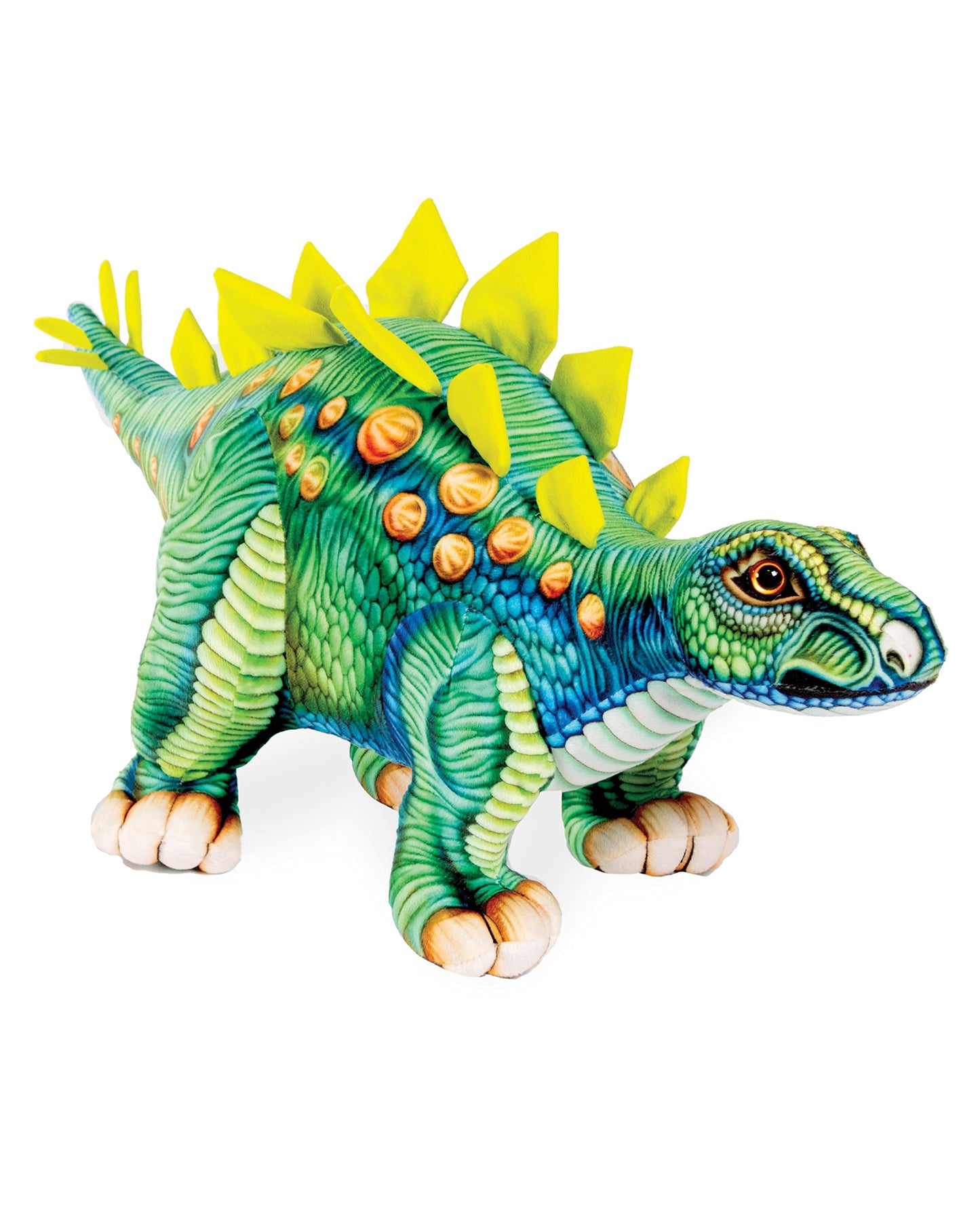 Real Planet 15' Cute Dinosaur Plush - Dino Stuffed Animal, Little Boy Dinosaur Toy, Baby Stuffed Dinosaur, Kids Stuffed Animal, (Green Stegosaurus, 15') (26' Long) (18.5' Long)