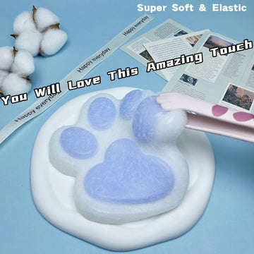 Cat Paw Squishy Big Fufu Squishies Giant Cat Paw Toy 5.5 Inch Large Paw Print Squishy Squeeze Toys Tangcii Pinch Family Silicone