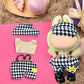 17cm Doll Clothes Labubu Clothes for 6.7inch(17cm) Dolls enhanced Doll Outfit with Hat and Accessories(Clothes Only) (Black White Beige)