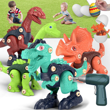 Jasonwell Kids Building Dinosaur Toys - Boys Stem Take Apart Construction Set Educational Dino Kit Play Set Easter Party Favors 