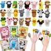 Vealizuu 24 Packs Valentine'S Day Plush Animal Finger Puppet Toys Sets, Valentines Day Cards Gifts For Kids Valentines School Cl