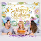 Flowers Birthday Party Backdrop Pink Flower Bush Garden Birthday Photography Background For Women Happy Birthday Party Backdrop