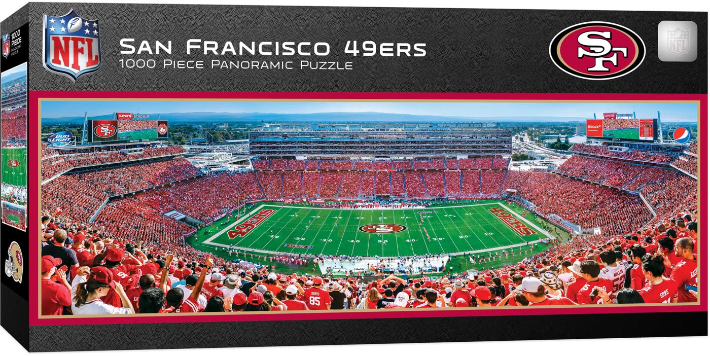 Masterpieces 1000 Piece Sports Jigsaw Puzzle - Nfl Detroit Lions Center View Panoramic - 13''X39''