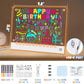 YONHAN Rechargeable LED Drawing Board - Multi-color Acrylic, 10"W x 12.6"H, Magnetic with 4 Magnets & Invisible Stand, Gift Toy for Kids/Girls