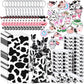 Chunful 148 Pcs Cow Party Favors Include cow Print Gift Bag Cute Keychain Elastic Silicone Bracelets Animal Stickers for Kids Gi