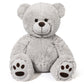 Lotfancy Teddy Bear Stuffed Animal, 20 Inch Gray Stuffed Bear Plush Toy, With Cute Footprints, Gift For Kids Baby Toddlers On Baby Shower, Birthday, Christmas, Valentine'S Day, Easter Decoration