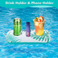 Pool Floats mature-themed Heavy Duty Inflatable Pool Lounger with Adjustable Backrest Cup Holder Floating Pool Tanning Rafts Water Floaty Lounge Lake Beach Party Games