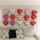 Red Heart Shaped Balloons Pack Of 12,18 Inch Silver Love Valentine Balloons Pink Heart Romantic Balloons For Valentines Day Prop