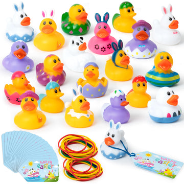 H1Vojoxo Easter Rubber Ducks For Cruise - 60Pcs Assorted Bunny Rubber Duckies For Kids Pool Bath Toy Bag Fillers Gifts Cruise Du