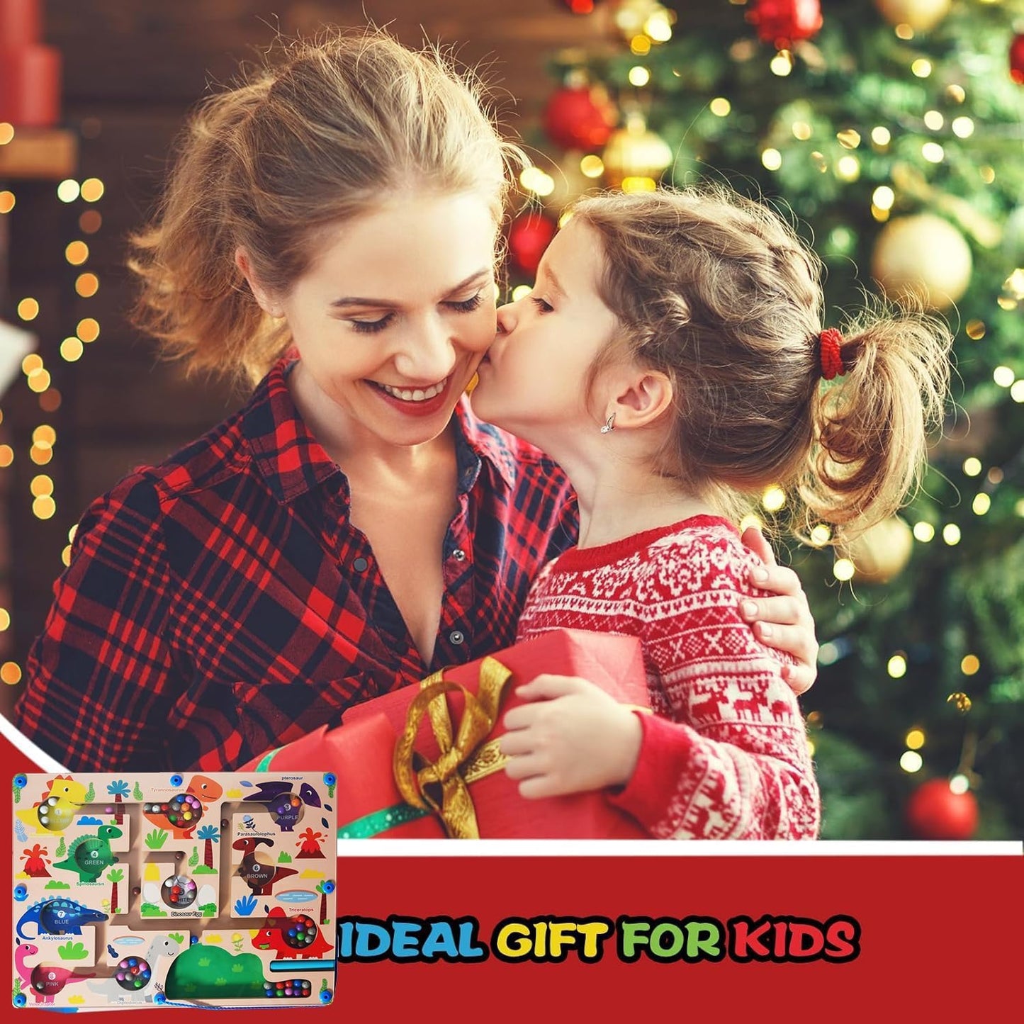 Zaceaur Magnetic Color And Number Maze, Montessori Toys For 3+ Year Old, Wooden Puzzle Activity Board, Toddler Counting Maze Toy