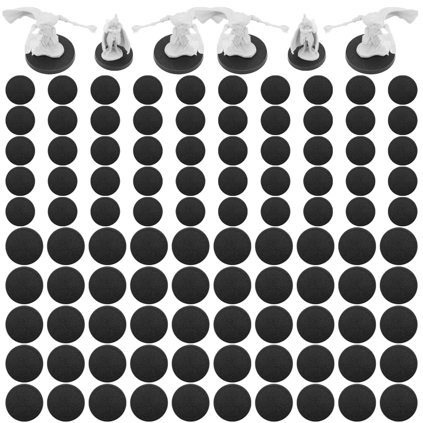 Displaymore 100Pcs Mix Round Plastic Model Bases 25Mm/32Mm For Gaming Miniatures Or Wargames Role Playing Board Game Figure Toy