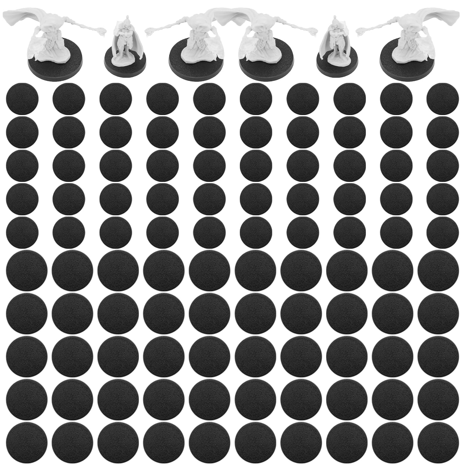 Displaymore 100Pcs Mix Round Plastic Model Bases 25Mm/32Mm For Gaming Miniatures Or Wargames Role Playing Board Game Figure Toy
