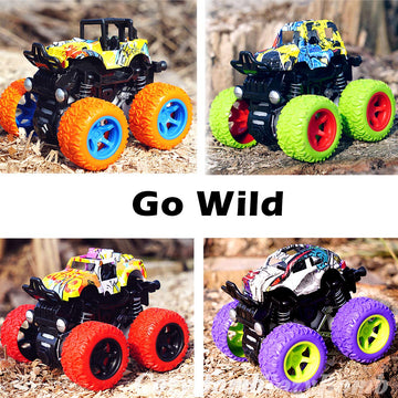 CozyBomB Friction Powered Monster Trucks Toys for Boys/Girls - Push and Go Car Truck Playset, Inertia Vehicle, Kids Birthday Chr