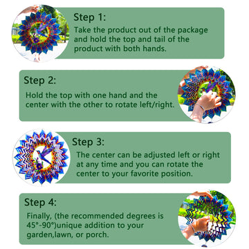 Hummingbird Wind Spinner,Hanging Wind Spinners Outdoor For Garden Decoration,12 Inch 3D Stainless Steel Wind Sculpture For Indoo