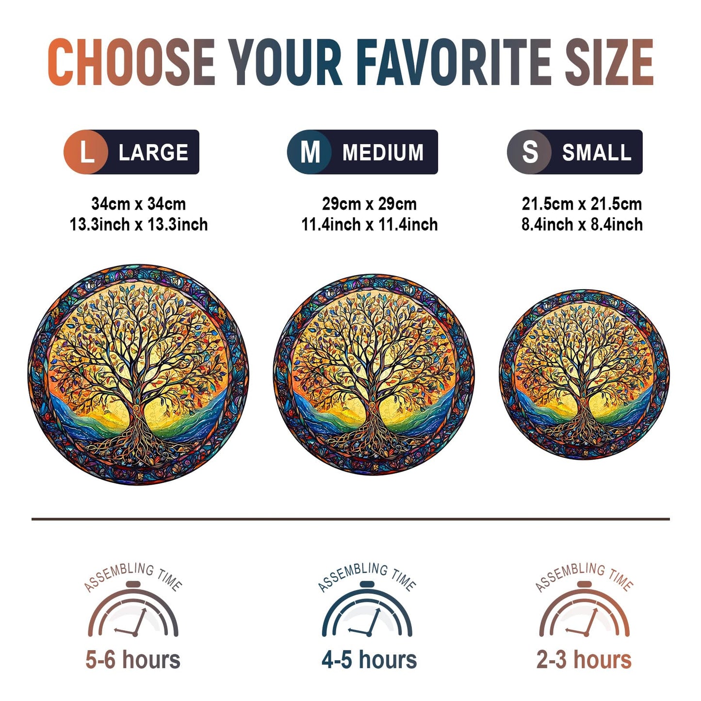 Wooden Puzzles for mature-themeds - Challenging Tree of Life mature-themed Puzzle  Unique Animal Shaped Wooden Jigsaw Puzzles for mature-themeds  Creative Gifts Family Games 13.3 * 13.3in 300pcs