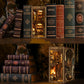 Book Nook Kits for mature-themed  DIY Miniature House Kit 3D Wooden Puzzles Miniature House Booknooks Dollhouse Bookend Bookshelf Insert Decor with LED Light Gift - Ancient Book Collection Room