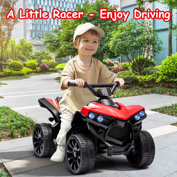Kids ATV 4 Wheeler, 6V Ride on Toy with 1.8MPH Max Speed, Wear-Resistant Wheels, Music & Foot Pedal, Battery Powered Electric Qu